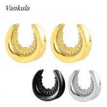 Vankula 2 pcs orelha plug túneis orelha plug piercing orelha plug conjunto 316l de aço inoxidável para vender 8mm-25mm 2024 - compre barato