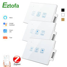 ZigBee Smart Home Wifi Wall Touch Switch Dimmer/Fan/Curtain Switch ,Compatible With  Alexa Google Home 2024 - buy cheap