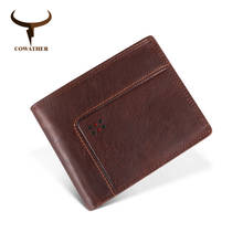 COWATHER wallet for men high quality cow genuine leather male wallet newest fashion short style cowhide purse free shipping 2024 - buy cheap