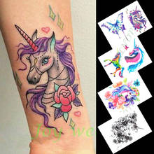 Waterproof Temporary Tattoo Sticker unicorn butterfly cartoon animal large art tatto flash tatoo fake tattoos for kids men women 2024 - buy cheap