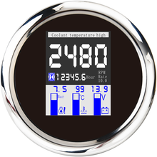 Tacho-medidor multifuncional 4 em 1, 0 a 9999 rpm, pressão, óleo, temperatura da água, voltímetro, adequado para carro e barco 2024 - compre barato
