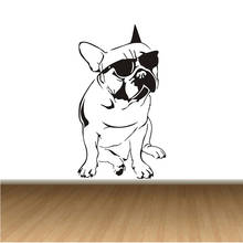 Bulldog Francés gafas de sol pegatinas de perros para pared etiqueta DIY casa Mural decoración de pared extraíble etiqueta dormitorio 41x73cm 2024 - compra barato