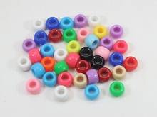 200 Mixed Colour Acrylic Barrel Pony Beads 9X6mm for Kids Craft Kandi Bracelet 2024 - buy cheap