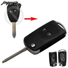 Jingyuqin 10 шт./лот 2 кнопки модифицированный Флип складной корпус ключа для Chrysler Jeep Compass Wrangler Патриот Fob чехол для дистанционного ключа от машины 2024 - купить недорого