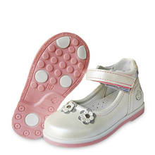 Красивая кожаная обувь с цветами, 1 пара, ортопедическая детская модная обувь, НОВАЯ тонкая обувь для девочек 2024 - купить недорого