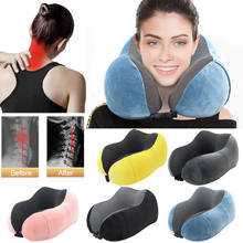 U-Shape Travel Pillow Memory Foam Massage Neck Pillow Travel Kit Cervical Health Care Relief  Headrest With Storage Bag 2024 - buy cheap