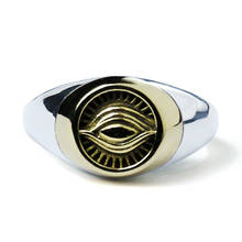 Pure Silver 925 Thai Silver Eye Of Providence Open Size Adjustable Ring Band Two Tone Saint S925 Rings For Men Male Women (HY) 2024 - buy cheap