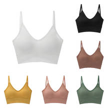 Em forma de u colete design sutiãs para mulheres sólido elástico lingerie sem anel de aço esportes feminino underwear respirável à prova de choque sutiã de yoga 2024 - compre barato