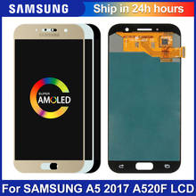 Samsung-tela lcd super amoled de 5.0 polegadas para galaxy, original, a5 2017, display touch screen, digitalizador, a520, a520f, substituição 2024 - compre barato