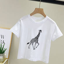 New Shelves Boys Clothes Crew Neck Kids T Shirt Harajuku Giraffe Cartoon Print Tshirt Girl Girls Tops 24M 3T 4T 5T 6T 7T 8T 9T 2024 - buy cheap