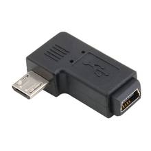 Удлинительный кабель USB Mini 5Pin (гнездо)/Micro 5pin (штекер), 90 градусов, угловой переходник преобразователь, Лидер продаж 2024 - купить недорого