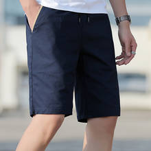 Varsanol short casual masculino de algodão, liso, preto, cintura elástica, moda praia, tamanho grande 5xl 2024 - compre barato