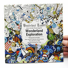 Книга-раскраска Wonderland, 1 шт., 24 страницы, английская версия, для взрослых, снятие стресса, граффити, рисование, художественная книга 2024 - купить недорого