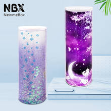 NBX Purple Pencil Case Glitter Cat Pencilcase Aesthetic Sakura Stationery Cute Office Supplies For Girls Pen Boxes And Packaging 2024 - buy cheap