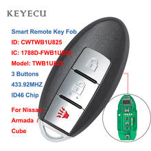 Keyecu-chave remota automotiva inteligente de alta qualidade, com 3 botões, chip id46 433.92mhz, para nissan cube 2006-2012 armada 2007-2015 2024 - compre barato