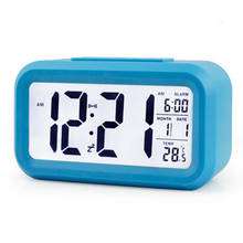 Venda quente bom assistente led digital despertador backlight snooze mudo calendário desktop eletrônico relógio de mesa 2024 - compre barato