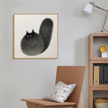 RELIABLI Cute Cat Canvas Painting Black And White Animal Posters And Prints Wall Art Pictures For Living Room Modern Home Decor 2024 - buy cheap