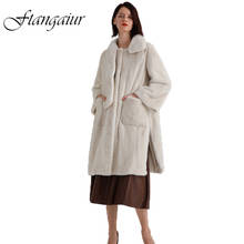 Ftangaiur 2021 Winter Import Velvet Mink Fur Coat Big Pockets With Scarf Mink Coat Women Medium Natural Real Mink Fur Coats 2024 - buy cheap