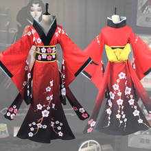 Game Identity V Cosplay Costume Outfit Red Butterfly Empress Michiko Kimono Dress Women Halloween Christmas Party Dress Full Set 2024 - buy cheap