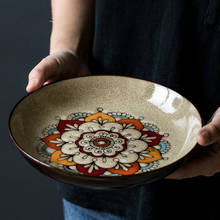 Louça redonda de cerâmica estilo chinês prato criativo bife prato prato ocidental prato personalizado para uso doméstico 2024 - compre barato