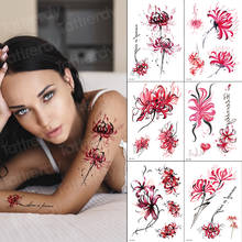 6pcs/set Flowers Temporary Tattoos Stickers Sexy Women Arm Shoulder Girl Body Waterproof Tattoo Sticker Chrysanthemum Fake Tatoo 2024 - buy cheap