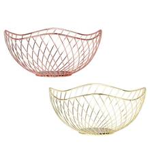 Gold Plating Iron Fruit Basket Nordic Style Living Room Coffee Table Fruit Basin Fruit Plate Snack Storage Basket Drain Basket 2024 - buy cheap