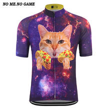 Футболка мужская с коротким рукавом, мультяшный забавный кот, одежда для велоспорта, рубашка для велоспорта, Джерси для горного велосипеда, на лето 2024 - купить недорого