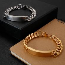 4/6/10MM Width Stainless Steel ID 21CM Bracelet For Men Hip-hop Party 2020 jewelry Fashion Chain Cuff S Gold Wholesale Items 2024 - buy cheap