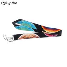 Flyingbee большая картина с изображением планеты арт брелок-шнур шейный ремешок для телефона ключей ID карты Творческий ремешки X1213 2024 - купить недорого