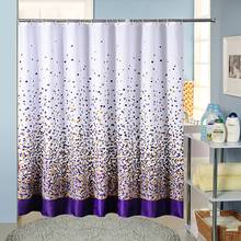 Cortina de chuveiro púrpura esportiva, cortina de chuveiro em dacron à prova d'água com estampa de folhas para banheiro 2024 - compre barato
