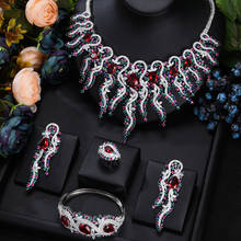 Godki conjuntos de joias de luxo, joias femininas estilo dubai, zircônia, cristal indiano, festa de casamento, presente, marca famosa, azul 2024 - compre barato