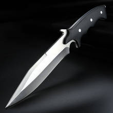 Cuchillo de caza al aire libre, herramienta multifunción de supervivencia para acampar, 9cr18mov, cuchillo de hoja fija con Funda de cuero 2024 - compra barato