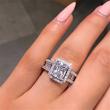 Doreenbeads anéis anéis de strass claro da cor prata rodas elegantes anéis femininos joias para casamento 1 peça 2024 - compre barato