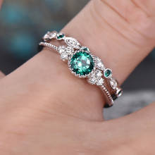 Fashion Wild Zircon Women's Ring Alloy Rhinestone Ring Engagement Wedding Ring Green Gem Ring Jewelry Gift 2024 - buy cheap
