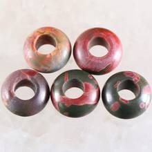 5Pcs Big Hole Beads Natural Stone 14mm Spacer Bead For Jewelry Making Earrings Women Men Ring Gem Picasso Jaspers Bead K1055 2024 - buy cheap