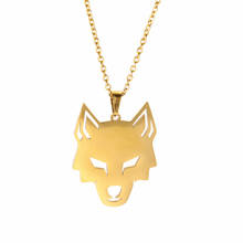 Nordic Viking Amulet Stainless Steel Wolf Head Pendant Animal Talisman Gold Colour Necklace Fashion Jewelry for Men Women 2024 - buy cheap