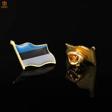 Euro Emblem Metallic Painted Badge Estonian Flag Brooch Lapel Safety Buckle Collection 2024 - buy cheap