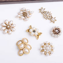 10 PCS Metal Alloy Antique Gold Crystal Imitation Pearl Flowers DIY Accessories For Jewelry Making 2024 - buy cheap