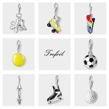 Roller Skates Tennis Soccer Charms Pendant,Fashion Jewelry 925 Sterling Silver Sporty Gift For Women Men Fit Bracelet Necklace 2024 - buy cheap