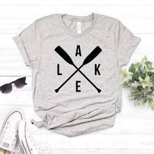 Camiseta con estampado de Lake Paddle para mujer, remera divertida informal de algodón para mujer, camiseta Hipster, NA-337 2024 - compra barato