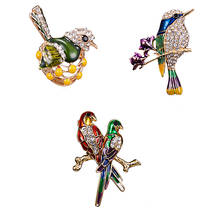 Belleper Cute Colorful Enamel Metal Bird Animal Brooch Branch Double Bird Flower Bird Brooch Pin Dress Coat Accessories Jewelry 2024 - buy cheap