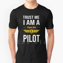 Flight Simulator Pilot T Shirt Cotton Men Diy Print Cool Tee Trust Me I Am A Flight Sim Pilot 2024 - buy cheap