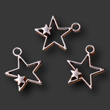 10pcs Silver Color Hollow Pentagram Charm Fashion Earrings Necklace DIY Metal Jewelry Alloy Pendants A1090 2024 - buy cheap