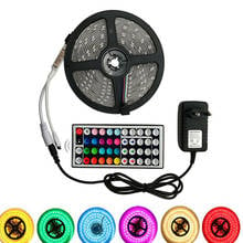 Tira de luces LED RGB 5050 + mando a distancia + alimentación, cinta luminosa Flexible de diodo, SMD 2835, 5M, 10M, 15M, cc 12V 2024 - compra barato