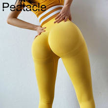 Peatacle Leggins Sport Women Fitness Yoga Pants High Waist Seamless Scrunch Butt Sexy Yellow Super Stretchy Gym Tights Energy 2024 - buy cheap