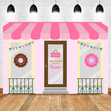 Mocsicka Donut Shoppe Backdrop Donut Cake Table Birthday Photography Background Bonut up Baby Shower Party Banner Backdrops 2024 - buy cheap