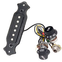 MI0301 Prewired Guitar Sound Hole Pickup Wiring Harness for 4 & 6 String Cigar Box, Black 2024 - buy cheap