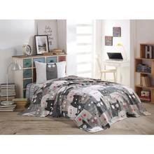 Home Textile Child Teenage Bedroom Printed Pique Pack with Cat Pattern Single-seat Gray Made In Turkey 2024 - buy cheap