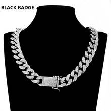 18mm Iced Out Chain Bling Prong Miami Cuban Link Chains Necklaces Full Crystal Rhinestones Hip Hop Necklace For Men 2021 Jewelry 2024 - buy cheap