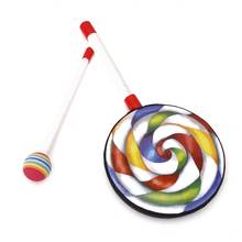 Lollipop tambor com malho para crianças, instrumentos de ritmo para crianças, brinquedos de festa ktv 2024 - compre barato